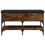 Banco zapatero madera de ingeniería roble ahumado 82x42x45 cm en Bancos para recibidores y almacenamiento | Comprar online en Fo