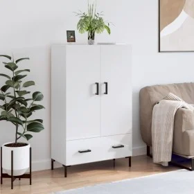 Aparador alto madera de ingeniería blanco brillo 69,5x31x115 cm de vidaXL, Aparadores - Ref: Foro24-828238, Precio: 98,54 €, ...