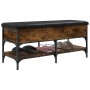 Banco zapatero madera de ingeniería roble ahumado 102x42x45 cm en Bancos para recibidores y almacenamiento | Comprar online en F