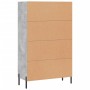 Aparador alto madera de ingeniería gris hormigón 69,5x31x115 cm de vidaXL, Aparadores - Ref: Foro24-828248, Precio: 79,85 €, ...