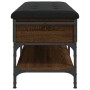 Banco zapatero madera de ingeniería marrón roble 102x42x45 cm en Bancos para recibidores y almacenamiento | Comprar online en Fo