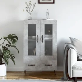 Aparador alto madera de ingeniería gris hormigón 69,5x31x115 cm de vidaXL, Aparadores - Ref: Foro24-828296, Precio: 84,01 €, ...
