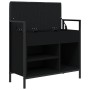 Banco zapatero madera de ingeniería negro 65,5x32x57,5 cm en Bancos para recibidores y almacenamiento | Comprar online en Foru.e