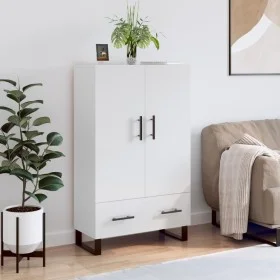 Aparador alto madera de ingeniería blanco brillo 69,5x31x115 cm de vidaXL, Aparadores - Ref: Foro24-828262, Precio: 101,87 €,...