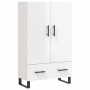 Aparador alto madera de ingeniería blanco brillo 69,5x31x115 cm de vidaXL, Aparadores - Ref: Foro24-828262, Precio: 103,12 €,...