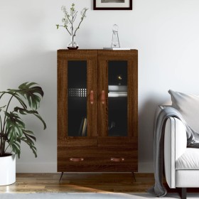 Aparador alto madera de ingeniería roble marrón 69,5x31x115 cm de vidaXL, Aparadores - Ref: Foro24-828275, Precio: 88,25 €, D...