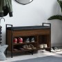 Banco zapatero madera de ingeniería marrón roble 85,5x32x57,5cm en Bancos para recibidores y almacenamiento | Comprar online en 