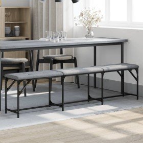 Banco de comedor acero y tela gris claro 186x32x45 cm en Bancos de comedor y cocina | Comprar online en Foru.es
