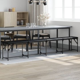 Banco de comedor acero y cuero sintético negro 248x32x45 cm en Bancos de comedor y cocina | Comprar online en Foru.es