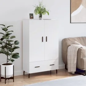 Aparador alto madera de ingeniería blanco brillo 69,5x31x115 cm de vidaXL, Aparadores - Ref: Foro24-828254, Precio: 99,74 €, ...
