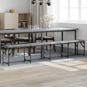 Banco de comedor acero y tela gris claro 248x32x45 cm en Bancos de comedor y cocina | Comprar online en Foru.es