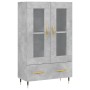 Aparador alto madera de ingeniería gris hormigón 69,5x31x115 cm de vidaXL, Aparadores - Ref: Foro24-828280, Precio: 92,24 €, ...