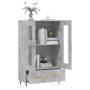 Aparador alto madera de ingeniería gris hormigón 69,5x31x115 cm de vidaXL, Aparadores - Ref: Foro24-828280, Precio: 92,24 €, ...