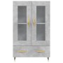 Aparador alto madera de ingeniería gris hormigón 69,5x31x115 cm de vidaXL, Aparadores - Ref: Foro24-828280, Precio: 92,24 €, ...