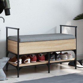 Banco zapatero madera de ingeniería roble Sonoma 85,5x42x57,5cm en Bancos para recibidores y almacenamiento | Comprar online en 