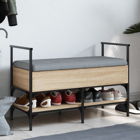 Banco zapatero madera de ingeniería roble Sonoma 85,5x42x57,5cm en Bancos para recibidores y almacenamiento | Comprar online en 