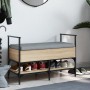 Banco zapatero madera de ingeniería roble Sonoma 85,5x42x57,5cm en Bancos para recibidores y almacenamiento | Comprar online en 