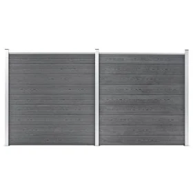 Valla de jardín de WPC gris 353x186 cm de vidaXL, Paneles de vallas - Ref: Foro24-3053225, Precio: 701,76 €, Descuento: %