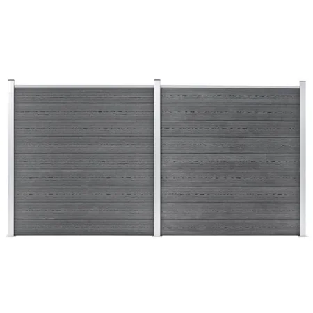Valla de jardín de WPC gris 353x186 cm de vidaXL, Paneles de vallas - Ref: Foro24-3053225, Precio: 701,76 €, Descuento: %