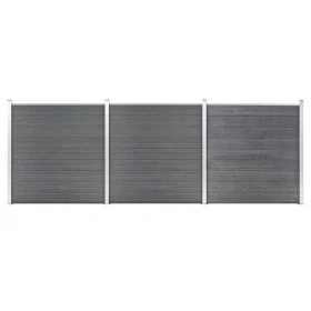 Valla de jardín de WPC gris 526x186 cm de vidaXL, Paneles de vallas - Ref: Foro24-3053226, Precio: 1,00 €, Descuento: %