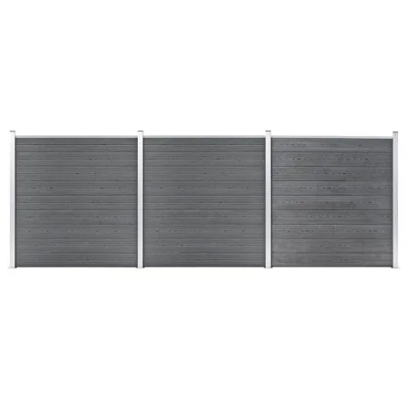 Valla de jardín de WPC gris 526x186 cm de vidaXL, Paneles de vallas - Ref: Foro24-3053226, Precio: 1,00 €, Descuento: %