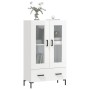 Aparador alto madera de ingeniería blanco brillo 69,5x31x115 cm de vidaXL, Aparadores - Ref: Foro24-828302, Precio: 99,70 €, ...
