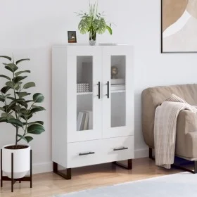 Aparador alto madera de ingeniería blanco brillo 69,5x31x115 cm de vidaXL, Aparadores - Ref: Foro24-828326, Precio: 101,29 €,...