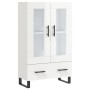 Aparador alto madera de ingeniería blanco brillo 69,5x31x115 cm de vidaXL, Aparadores - Ref: Foro24-828326, Precio: 102,29 €,...