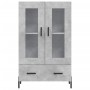 Aparador alto madera de ingeniería gris hormigón 69,5x31x115 cm de vidaXL, Aparadores - Ref: Foro24-828312, Precio: 96,17 €, ...