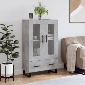 Aparador alto madera de ingeniería gris hormigón 69,5x31x115 cm de vidaXL, Aparadores - Ref: Foro24-828328, Precio: 92,04 €, ...