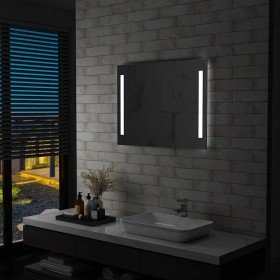 Espejo de pared de baño con LED 80x60 cm en Espejos | Comprar online en Foru.es