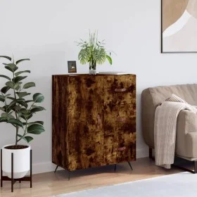 Aparador de madera de ingeniería roble ahumado 69,5x34x90 cm de vidaXL, Aparadores - Ref: Foro24-827889, Precio: 89,07 €, Des...