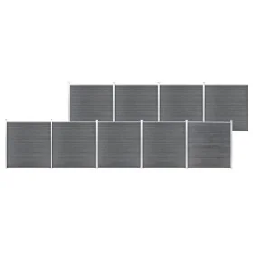 Valla de jardín de WPC gris 1564x186 cm de vidaXL, Paneles de vallas - Ref: Foro24-3053232, Precio: 3,00 €, Descuento: %