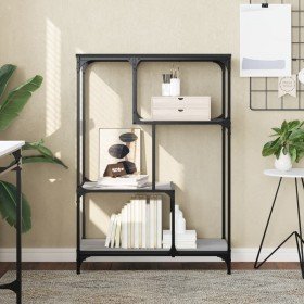 Estantería madera de ingeniería y acero Sonoma gris 81x36x115cm en Librerías y estanterías | Comprar online en Foru.es