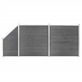 Set de vallas 2 cuadradas + 1 oblicua WPC gris 446x186 cm de vidaXL, Paneles de vallas - Ref: Foro24-3053234, Precio: 653,70 ...