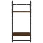Estantes pared 2 niveles barras 2 uds roble marrón 30x25x65 cm en Estanterías | Comprar online en Foru.es