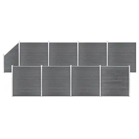 Set de valla 8 cuadradas + 1 oblicua WPC gris 1484x186 cm de vidaXL, Paneles de vallas - Ref: Foro24-3053240, Precio: 3,00 €,...