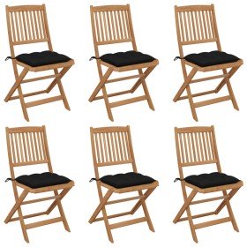 Sillas de jardín plegables 6 uds y cojines madera maciza acacia en Sillas de jardín | Comprar online en Foru.es