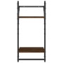 Estantes pared con barras 4 pzas madera ingeniería marrón roble en Estanterías | Comprar online en Foru.es