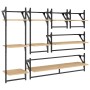 Estantes pared con barras 6 pzas madera ingeniería roble Sonoma en Estanterías | Comprar online en Foru.es