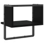Estante de pared con barra negro 30x25x30 cm en Estanterías | Comprar online en Foru.es