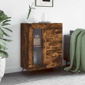 Aparador de madera de ingeniería roble ahumado 69,5x34x90 cm de vidaXL, Aparadores - Ref: Foro24-828017, Precio: 69,07 €, Des...