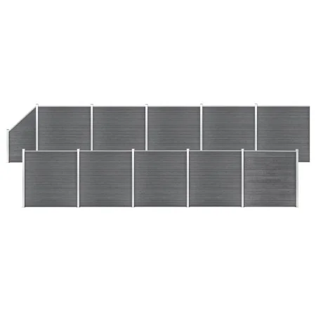 Set de valla 10 cuadradas + 1 oblicua WPC gris 1830x186 cm de vidaXL, Paneles de vallas - Ref: Foro24-3053242, Precio: 3,00 €...