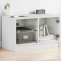 Mueble de TV con puertas de vidrio blanco 68x37x42 cm en Muebles TV | Comprar online en Foru.es