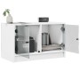 Mueble de TV con puertas de vidrio blanco 68x37x42 cm en Muebles TV | Comprar online en Foru.es