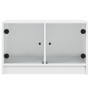 Mueble de TV con puertas de vidrio blanco 68x37x42 cm en Muebles TV | Comprar online en Foru.es