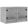 Mueble de TV con puertas de vidrio gris hormigón 68x37x42 cm en Muebles TV | Comprar online en Foru.es