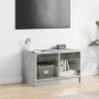 Mueble de TV con puertas de vidrio gris hormigón 68x37x42 cm en Muebles TV | Comprar online en Foru.es