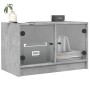 Mueble de TV con puertas de vidrio gris hormigón 68x37x42 cm en Muebles TV | Comprar online en Foru.es
