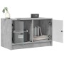 Mueble de TV con puertas de vidrio gris hormigón 68x37x42 cm en Muebles TV | Comprar online en Foru.es